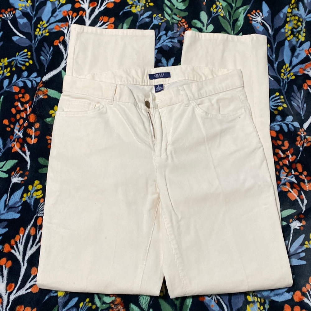 Thin wale cream corduroy